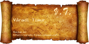 Váradi Timur névjegykártya